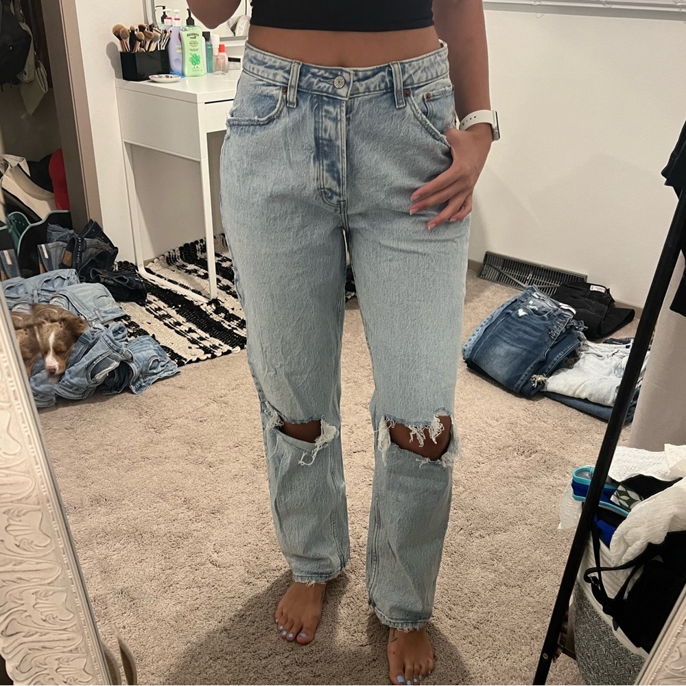 Abercrombie and fitch dad jeans.
